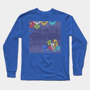 Blue denim pattern Long Sleeve T-Shirt